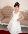 子供服 女の子 チュールタックドレス オフホワイト(11) モデル画像3