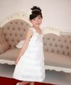 子供服 女の子 チュールタックドレス オフホワイト(11) モデル画像4