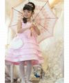 子供服 女の子 チュールタックドレス ピンク(02) モデル画像全身
