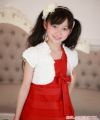 子供服 女の子 チュールタックドレス レッド(03) モデル画像4
