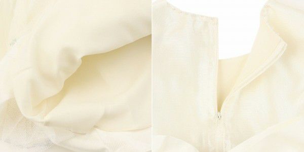 ベビー服 女の子 お花モチーフ付き重ね着風チュールドレス オフホワイト(11) デザインポイント2
