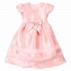子供服 女の子 ラインストーンリボン付きチュールライン入りドレス ピンク(02) 正面