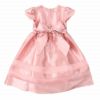 子供服 女の子 ラインストーンリボン付きチュールライン入りドレス ピンク(02) 背面