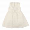 子供服 女の子 オーガンジーフリルリボン付きドレス オフホワイト(11) 正面