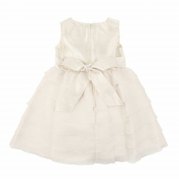 子供服 女の子 オーガンジーフリルリボン付きドレス オフホワイト(11) 背面