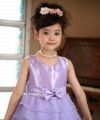 子供服 女の子 オーガンジーフリルリボン付きドレス パープル(91) モデル画像4