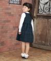 子供服 女の子 タータンチェック柄ワンピース 紺(06) モデル画像2