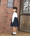 子供服 女の子 タータンチェック柄ワンピース 紺(06) モデル画像4