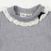 子供服 女の子 綿100％リブレース＆リボン付きタートルネックインナーTシャツ 杢ｸﾞﾚｰ(92) デザインポイント1