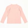 子供服 女の子 ハイネックＴシャツ 長袖 切替パフ袖 ピンク(02) 背面