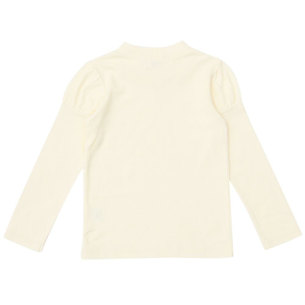 子供服 女の子 ハイネックＴシャツ 長袖 切替パフ袖 アイボリー(12) 背面