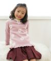 子供服 女の子 ハイネックＴシャツ 長袖 切替パフ袖 アイボリー(12) モデル画像4
