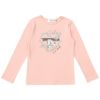 子供服 女の子 Ｔシャツ 長袖 レースバレエプリント ピンク(02) 正面