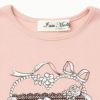 子供服 女の子 Ｔシャツ 長袖 レースバレエプリント ピンク(02) デザインポイント2