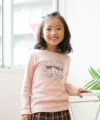 子供服 女の子 Ｔシャツ 長袖 レースバレエプリント ピンク(02) モデル画像アップ