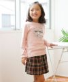 子供服 女の子 Ｔシャツ 長袖 レースバレエプリント ピンク(02) モデル画像1