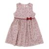 子供服 女の子 綿100％ 小花柄　ギャザー入り 日本製 ピンク(02) 正面