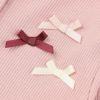 子供服 女の子 リボン付きフリルリブ素材 ピンク(02) デザインポイント1