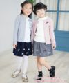 子供服 女の子 リボン付きフリルリブ素材 ピンク(02) モデル画像1