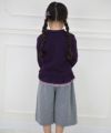 子供服 女の子 ダブルニット素材リボン付きガウチョパンツ 杢ｸﾞﾚｰ(92) モデル画像3