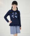 子供服 女の子 日本製　普段着　通園着　ウエストゴム＆ポケットつき ブルー(61) モデル画像2