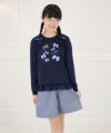 子供服 女の子 日本製　普段着　通園着　ウエストゴム＆ポケットつき ブルー(61) モデル画像3