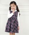 子供服 女の子 綿100％オリジナルチェック柄ワンピース ピンク(02) モデル画像2