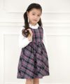 子供服 女の子 綿100％オリジナルチェック柄ワンピース ピンク(02) モデル画像3