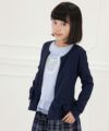 子供服 女の子 普段着　通学着　裏毛　リボン＆フリルつきジップアップ ネイビー(06) モデル画像4