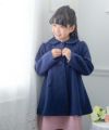 子供服 女の子 シングルボタン　キレイめコート ネイビー(06) モデル画像3