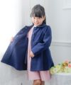 子供服 女の子 シングルボタン　キレイめコート ネイビー(06) モデル画像4