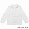 子供服 女の子 スカラップリボン刺繍入り地模様ドビー織りブラウス