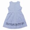 子供服 女の子 綿100％ストライプ柄リボン刺繍ワンピース ブルー(61) 背面