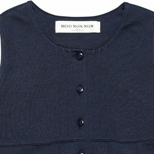 子供服 女の子 ダブルニットギャザーワンピース ネイビー(06) デザインポイント1