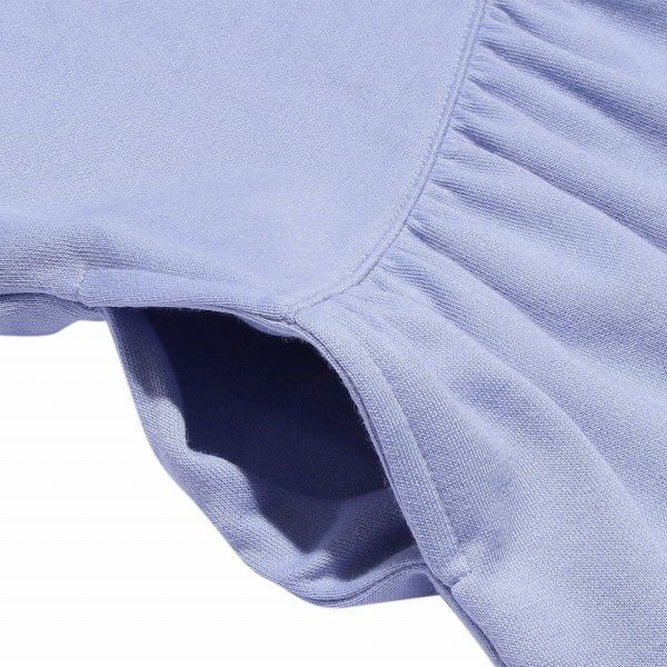 子供服 女の子 ダブルニットリボン付きワンピース ブルー(61) デザインポイント2