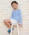 子供服 女の子 リボン＆チュールフリルつきＴシャツ ブルー(61) モデル画像1
