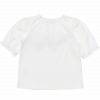 子供服 女の子 綿100％ストライプ柄フリル＆リボンつきＴシャツ ブラック(00) 背面