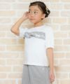 子供服 女の子 綿100％ストライプ柄フリル＆リボンつきＴシャツ ブラック(00) モデル画像4