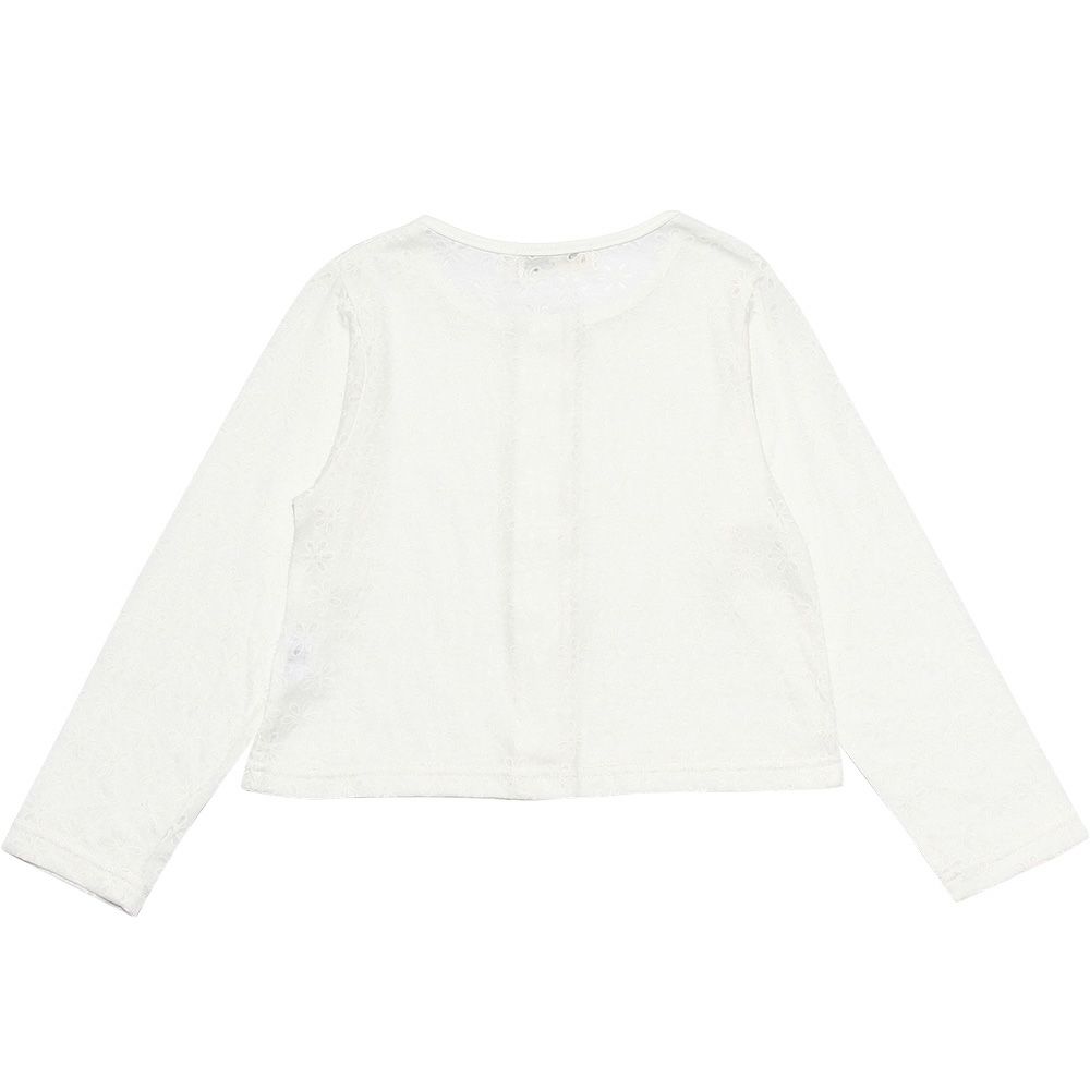 ベビー服 女の子 パール加工花柄カーディガン オフホワイト(11) 背面