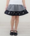 子供服 女の子 ギンガムチェック柄×音符プリントスカート ブラック(00) モデル画像アップ