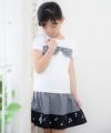 子供服 女の子 ギンガムチェック柄×音符プリントスカート ブラック(00) モデル画像1