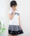 子供服 女の子 ギンガムチェック柄×音符プリントスカート ブラック(00) モデル画像1