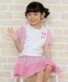 子供服 女の子 ストライプ柄リボン付きスカート ピンク(02) モデル画像3