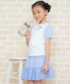 子供服 女の子 ストライプ柄リボン付きスカート ブルー(61) モデル画像2