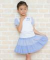 子供服 女の子 ストライプ柄リボン付きスカート ブルー(61) モデル画像3