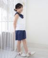 子供服 女の子 日本製綿100％ドット柄キュロットパンツ ネイビー(06) モデル画像2
