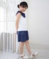 子供服 女の子 日本製綿100％ドット柄キュロットパンツ ネイビー(06) モデル画像4