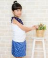 子供服 女の子 日本製綿100％ドット柄キュロットパンツ ブルー(61) モデル画像4