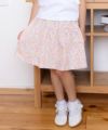 子供服 女の子 日本製綿100％花柄リボン付きスカート ピンク(02) モデル画像アップ