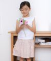 子供服 女の子 日本製綿100％花柄リボン付きスカート ピンク(02) モデル画像1